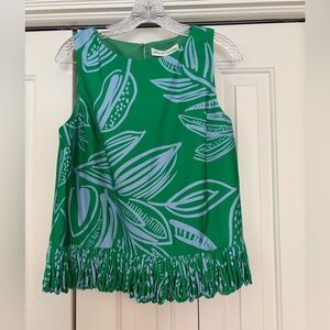 English Factory NWT sleeveless fringe shirt, size Small